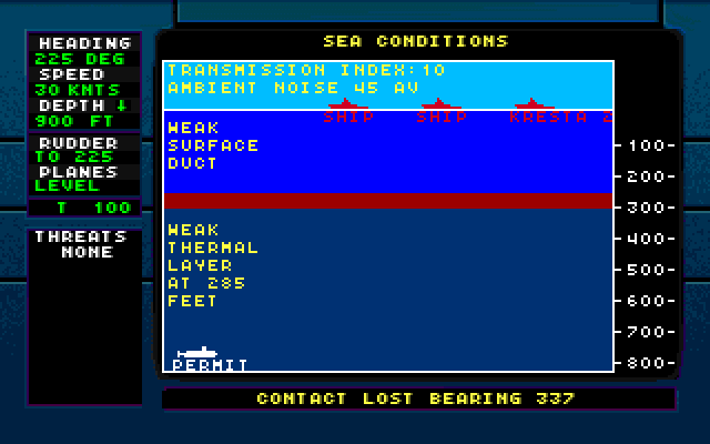 Red Storm Rising (Amiga) screenshot: Sea conditions