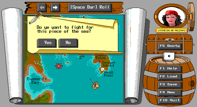 Redhook's Revenge (DOS) screenshot: a ferocious attack