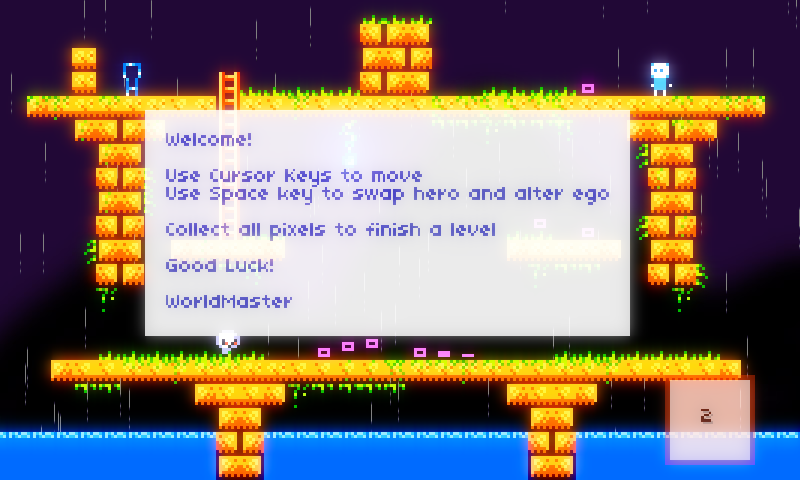 Alter Ego (Windows) screenshot: Welcome and instructions message