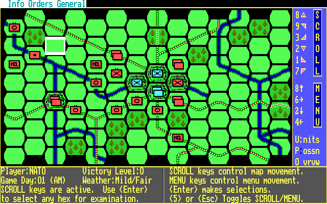 Red Lightning (DOS) screenshot: Main screen
