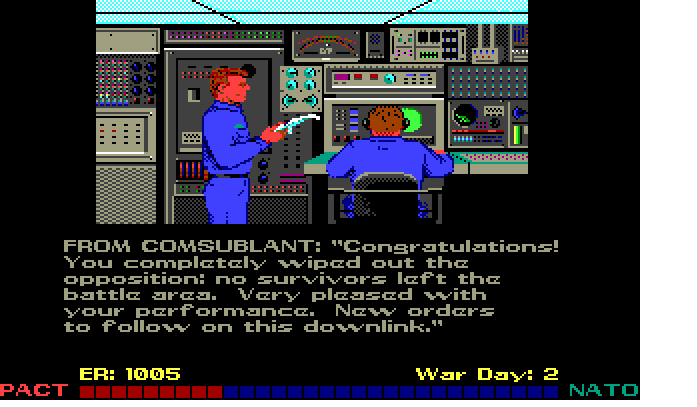 Red Storm Rising (DOS) screenshot: Well done