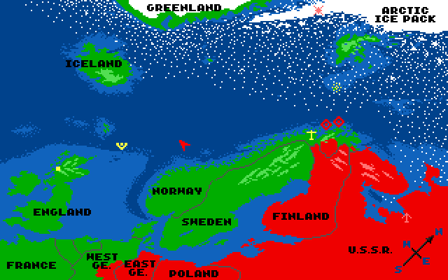 Red Storm Rising (Amiga) screenshot: Strategic map