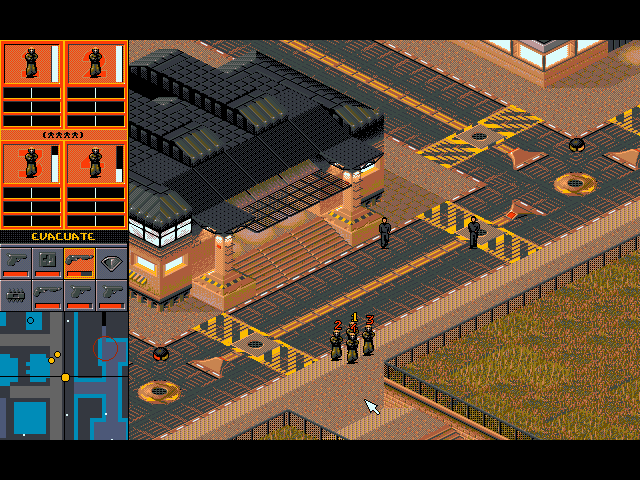 Syndicate (DOS) screenshot: Evacuating after Successful Mission