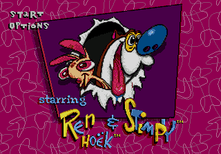 The Ren & Stimpy Show: Stimpy's Invention (Genesis) screenshot: Wacky main menu