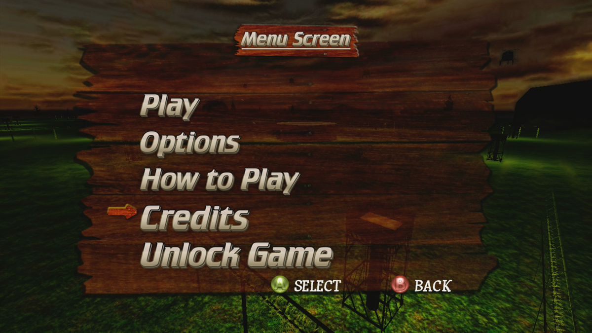Zombominous 2 (Xbox 360) screenshot: Main menu (Trial version)