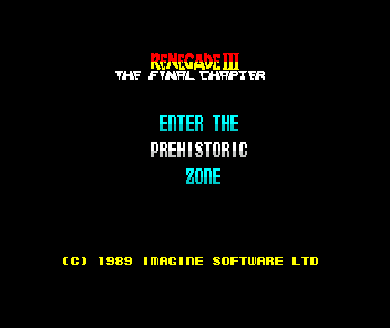 Renegade III: The Final Chapter (ZX Spectrum) screenshot: Game start