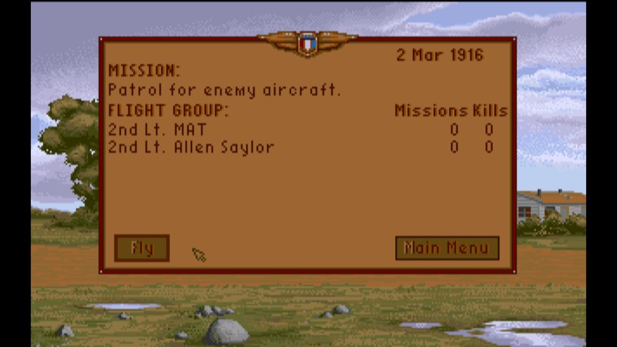 Wings (Windows) screenshot: Mission assignment (GOG version)