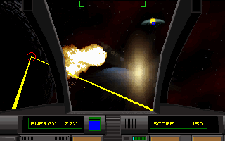 Wetlands (DOS) screenshot: Fierce battle in space