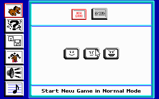 Rescue Rover 2 (DOS) screenshot: The main game menu