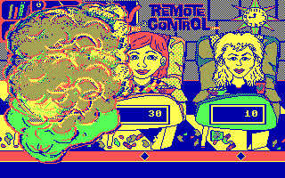 Remote Control (DOS) screenshot: Player one is out of the game!