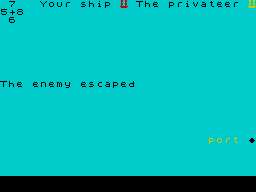 Privateer (ZX Spectrum) screenshot: Screen 2 : That one got away