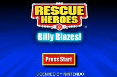 Rescue Heroes: Billy Blazes (Game Boy Advance) screenshot: Title Screen
