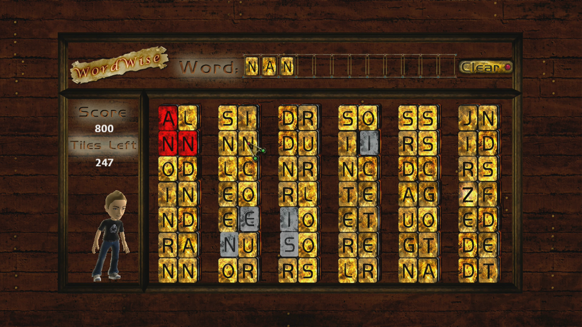 WordWise (Xbox 360) screenshot: ...and the tiles disappear (Trial version)
