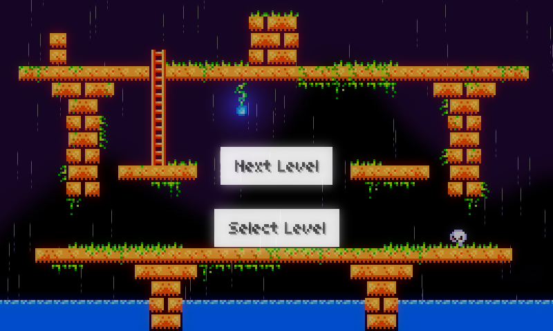 Alter Ego (Windows) screenshot: After you clear the level, you can continue on to the next level or return to the level select.