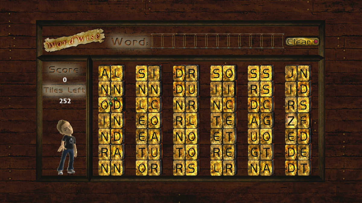 WordWise (Xbox 360) screenshot: Starting a new game (Trial version)