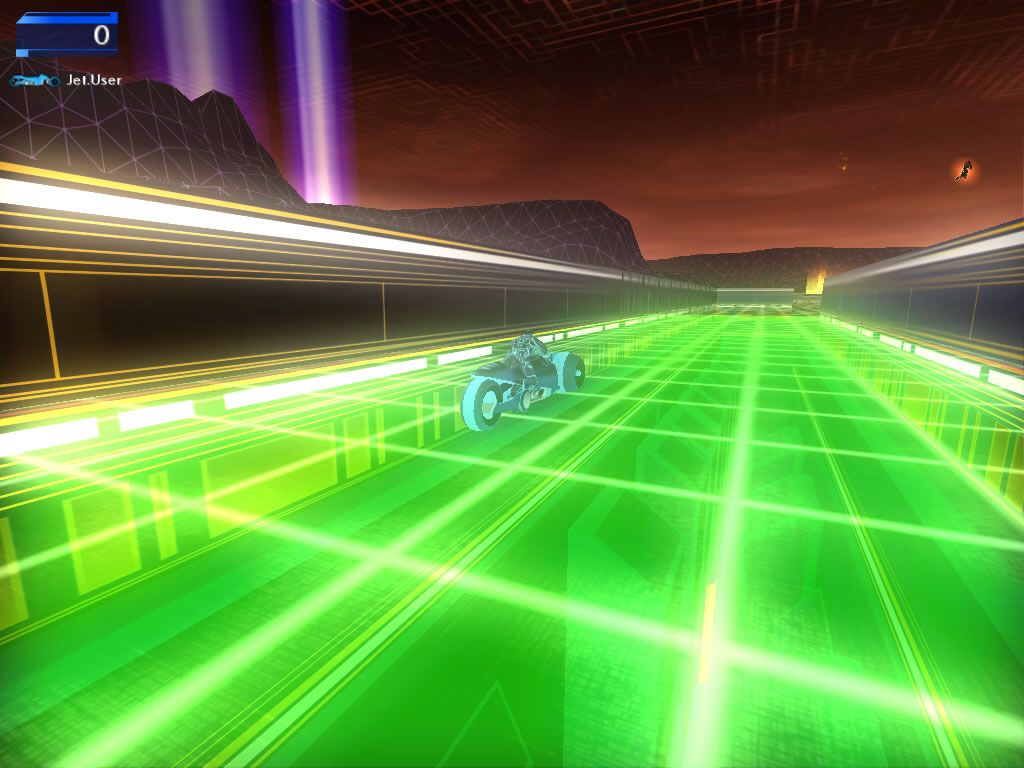 Tron 2.0 (Windows) screenshot: Having fun with the lightcycle races which appear as minigames inbetween levels