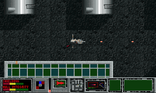 Traffic Department 2192 (DOS) screenshot: Javelin: Single medium cannon and lower shields, but tricks up its sleeve.