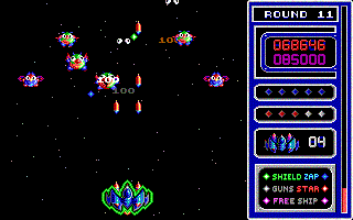 Return of the Mutant Space Bats of Doom (DOS) screenshot: Fighting mutant gummy bears?