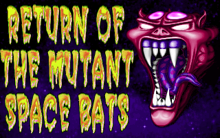 Return of the Mutant Space Bats of Doom (DOS) screenshot: Title screen (with rotating VGA palette) 1