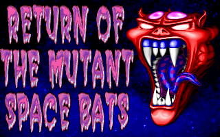 Return of the Mutant Space Bats of Doom (DOS) screenshot: Title screen (with rotating VGA palette) 2