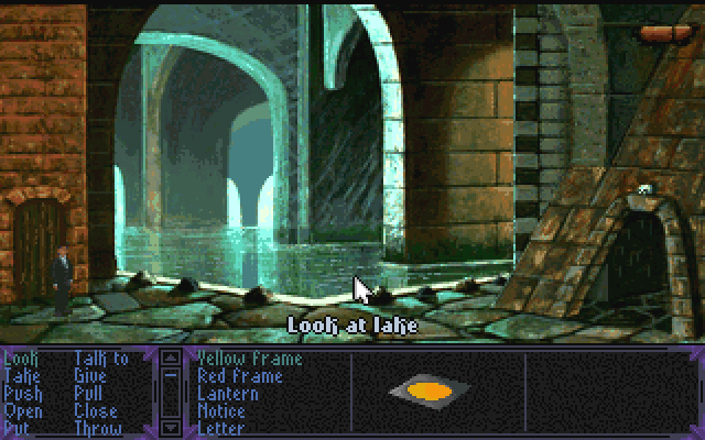 Return of the Phantom (DOS) screenshot: the gate to the labyrinth, very complicated, sketching recommendable