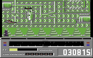 Revenge of Defender (Commodore 64) screenshot: You will face a variety of different enemies