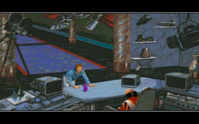 Rex Nebular and the Cosmic Gender Bender (DOS) screenshot: Rex and Stone, taken from the intro.