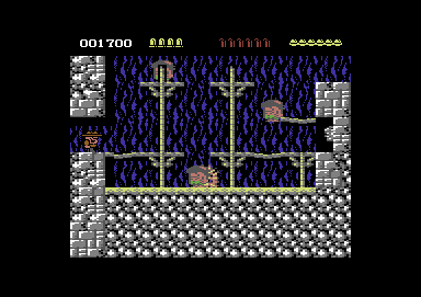 Rick Dangerous (Commodore 64) screenshot: This is where it gets tricky