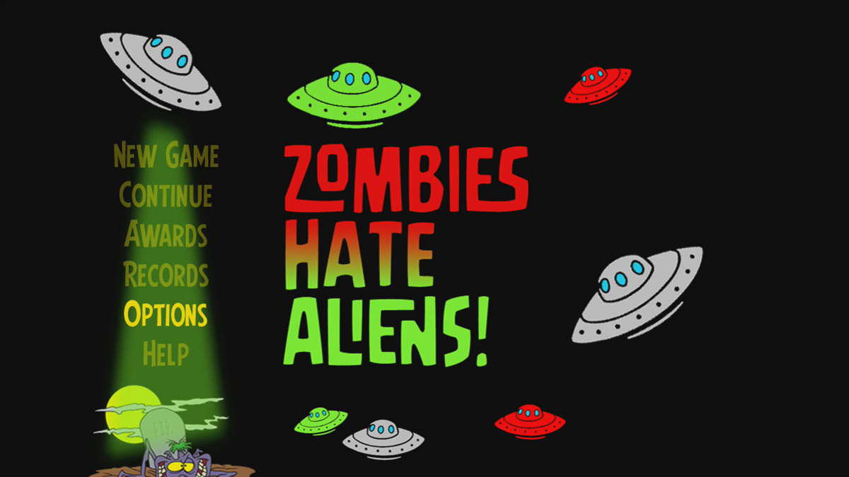 Zombies Hate Aliens! (Xbox 360) screenshot: Main menu (Trial version)