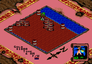 Rings of Power (Genesis) screenshot: Nothing here, just empty barrels...
