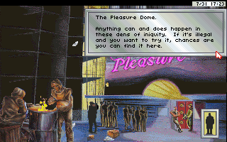 Rise of the Dragon (DOS) screenshot: Outside the Pleasure Dome