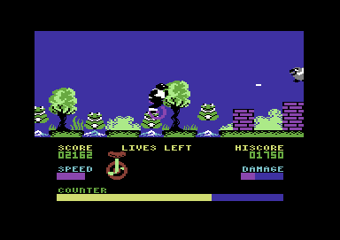 Velocipede II (Commodore 64) screenshot: More timing tests