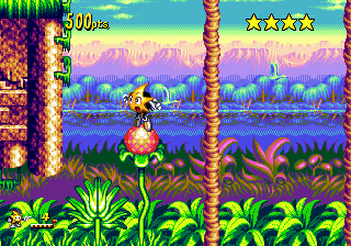 Ristar (Genesis) screenshot: Jumping Around in the First Level