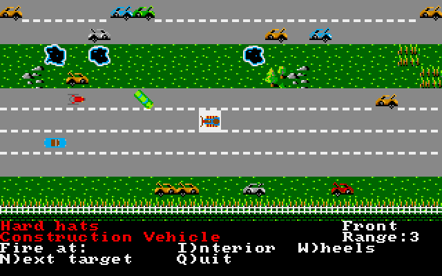 Roadwar 2000 (Amiga) screenshot: Road combat
