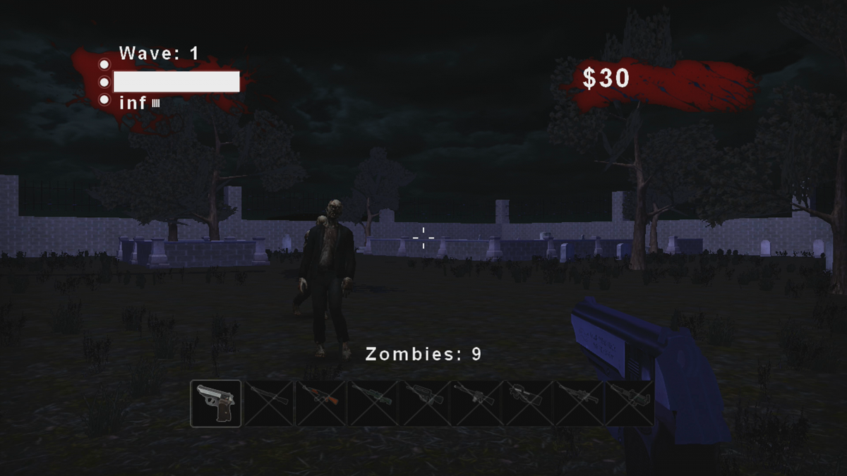 Zombie Splatter (Xbox 360) screenshot: Shooting zombies (Trial version)