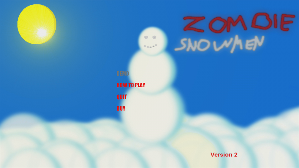 Zombie Snowmen (Xbox 360) screenshot: Main menu (Trial version)