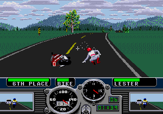 Road Rash (Genesis) screenshot: Ooohh my head hurts
