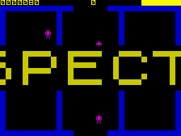 Frenzy (ZX Spectrum) screenshot: The game is over and the credits are huge.