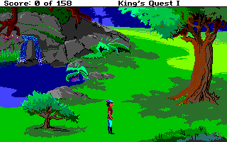 Roberta Williams' King's Quest I: Quest for the Crown (Amiga) screenshot: Exploring the countryside...