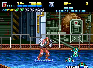 Robo Army (Neo Geo) screenshot: In the water again
