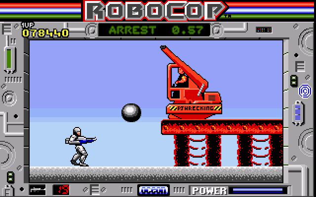 RoboCop (Amiga) screenshot: PJ Wrecking should not be allowed to hire maniacs