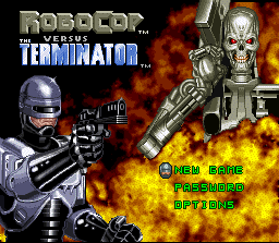 RoboCop Versus the Terminator (SNES) screenshot: Title screen