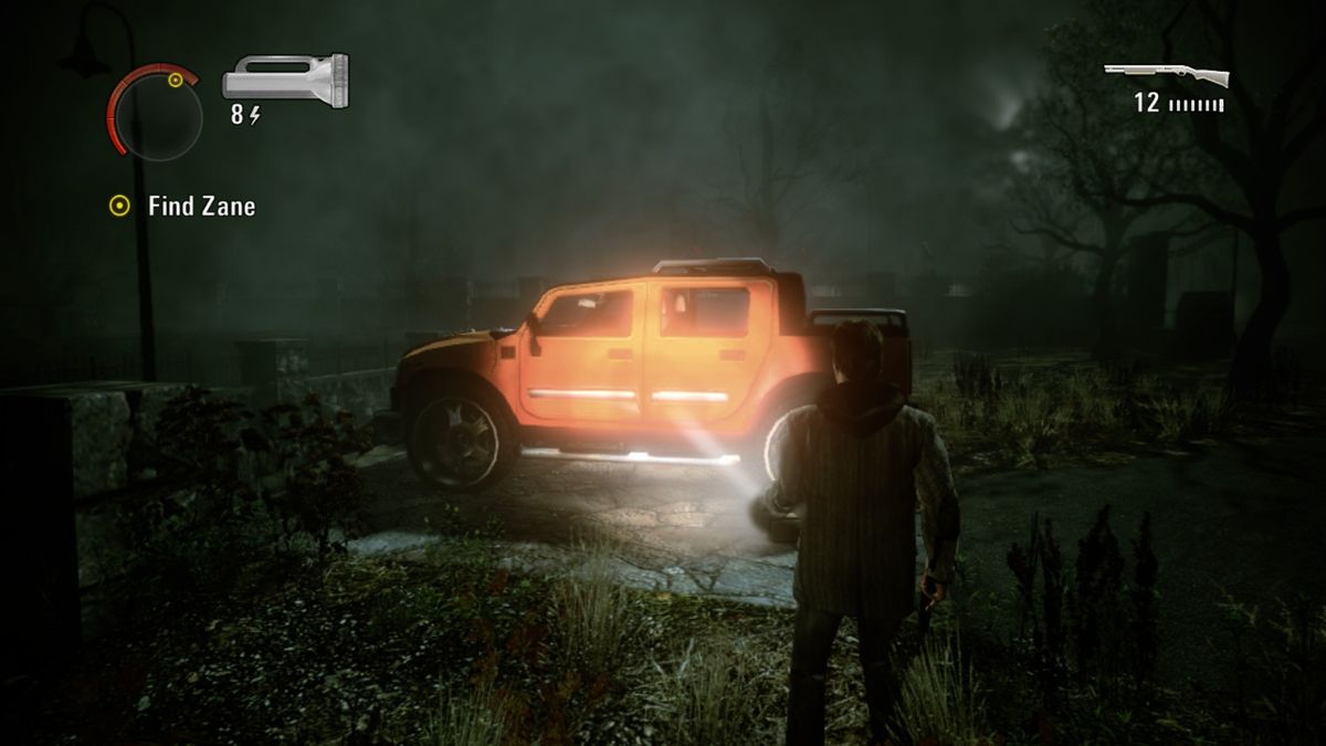 Alan Wake: The Writer (Xbox One) screenshot: Don't remember parking my car here
