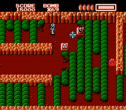 RoboWarrior (NES) screenshot: Most items are found hidden inside obstacles or underground