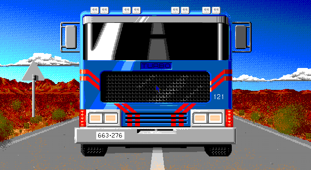 On the Road (DOS) screenshot: Introductory Screen.