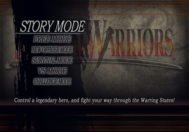 Samurai Warriors (PlayStation 2) screenshot: Game modes