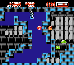 RoboWarrior (NES) screenshot: ... unless he uses a life preserver