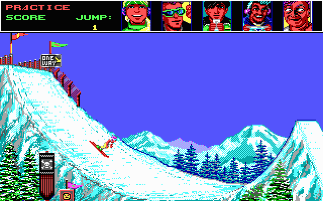 Ski or Die (DOS) screenshot: Acro Aerials