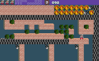 Rockford: The Arcade Game (Amiga) screenshot: Rockford the cowboy!