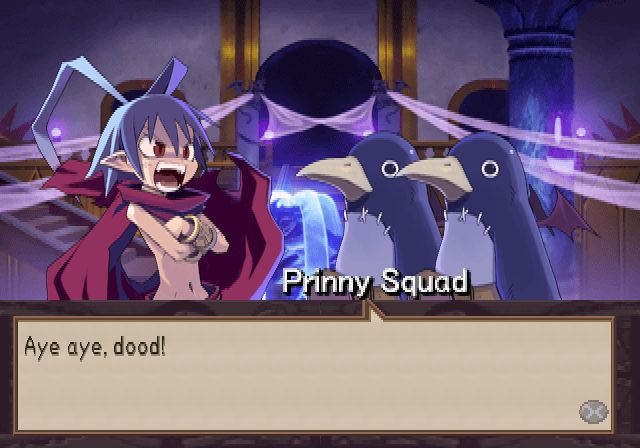 Disgaea: Hour of Darkness (PlayStation 2) screenshot: The Prinny Squad receiving orders